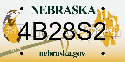 4B28S2 Nebraska License Plate