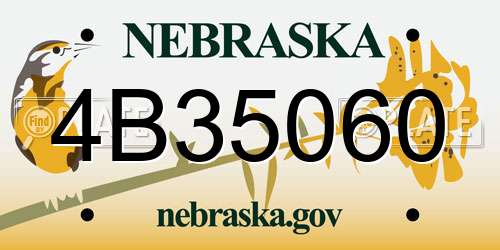 4B35060 Nebraska License Plate