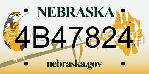 4B47824 Nebraska License Plate