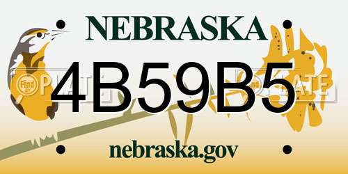 4B59B5 Nebraska License Plate