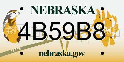 4B59B8 Nebraska License Plate
