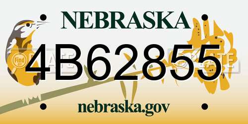 4B62855 Nebraska License Plate