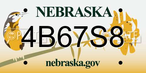 4B67S8 Nebraska License Plate