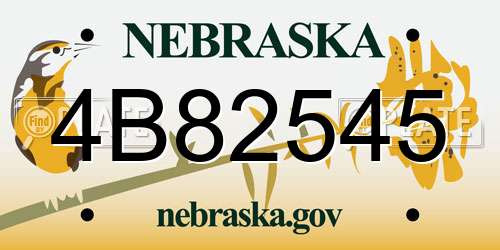 4B82545 Nebraska License Plate