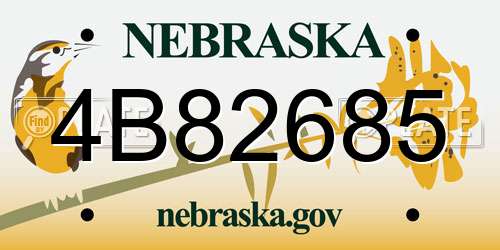 4B82685 Nebraska License Plate