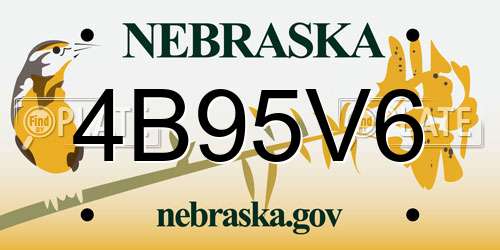 4B95V6 Nebraska License Plate