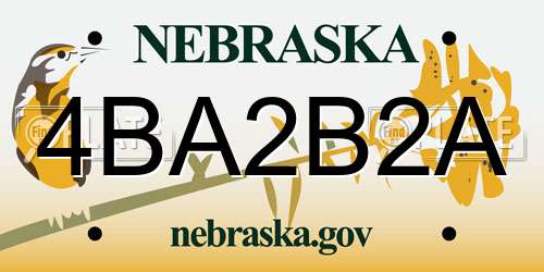 4BA2B2A Nebraska License Plate