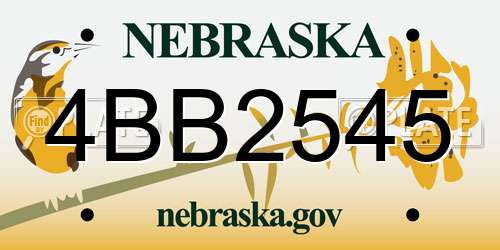 4BB2545 Nebraska License Plate