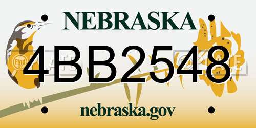 4BB2548 Nebraska License Plate