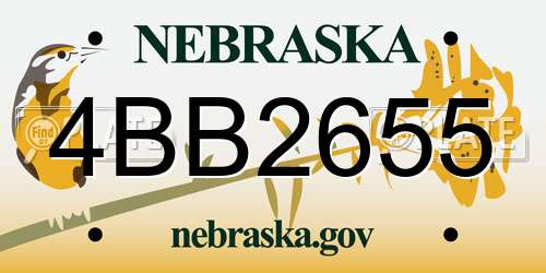 4BB2655 Nebraska License Plate