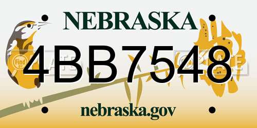 4BB7548 Nebraska License Plate