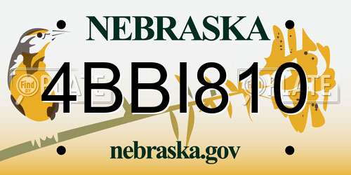 4BBI810 Nebraska License Plate