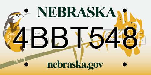 4BBT548 Nebraska License Plate