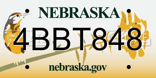 4BBT848 Nebraska License Plate