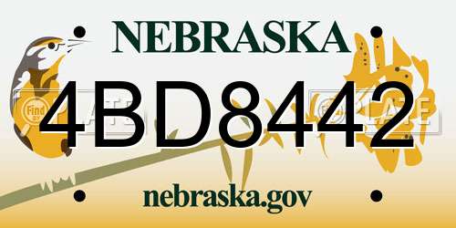 4BD8442 Nebraska License Plate