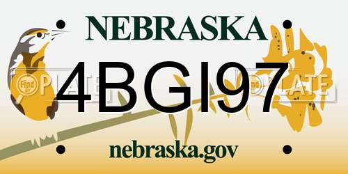 4BGI97 Nebraska License Plate