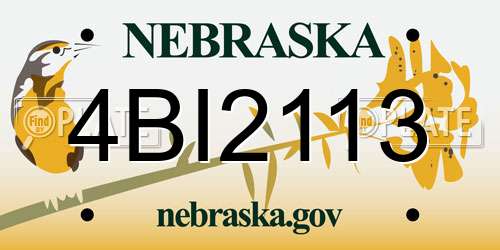 4BI2113 Nebraska License Plate