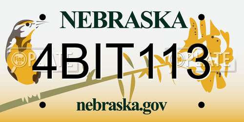 4BIT113 Nebraska License Plate