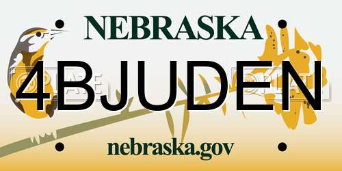 4BJUDEN Nebraska License Plate