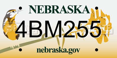 4BM255 Nebraska License Plate