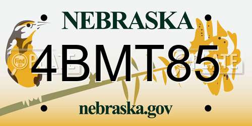 4BMT85 Nebraska License Plate