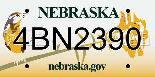 4BN2390 Nebraska License Plate