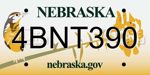 4BNT390 Nebraska License Plate