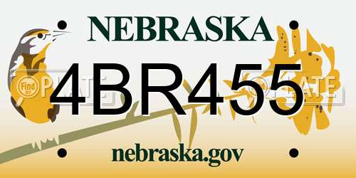 4BR455 Nebraska License Plate