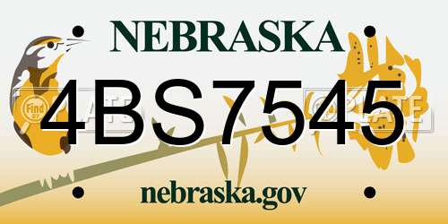 4BS7545 Nebraska License Plate