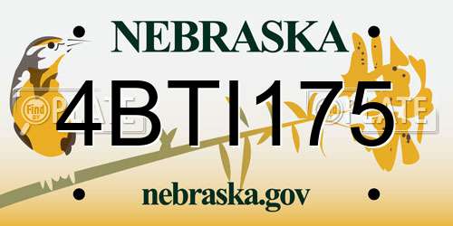 4BTI175 Nebraska License Plate