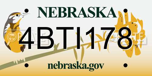4BTI178 Nebraska License Plate