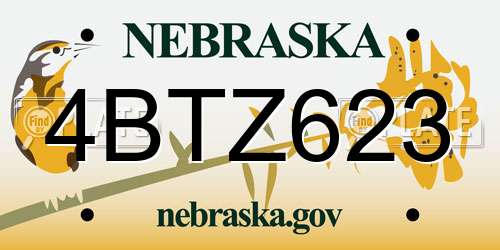 4BTZ623 Nebraska License Plate