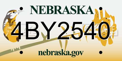 4BY2540 Nebraska License Plate
