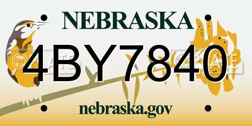 4BY7840 Nebraska License Plate