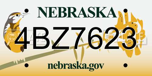 4BZ7623 Nebraska License Plate