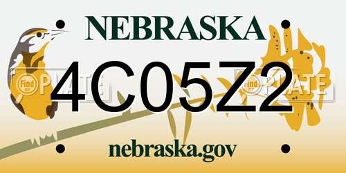 4C05Z2 Nebraska License Plate