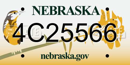 4C25566 Nebraska License Plate