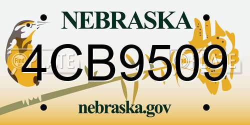 4CB9509 Nebraska License Plate