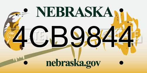 4CB9844 Nebraska License Plate