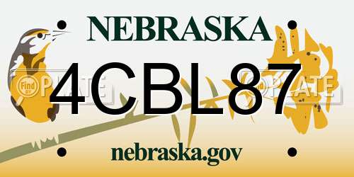 4CBL87 Nebraska License Plate