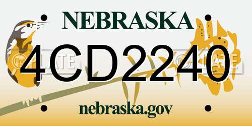 4CD2240 Nebraska License Plate