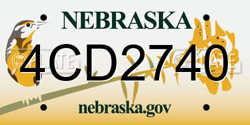 4CD2740 Nebraska License Plate