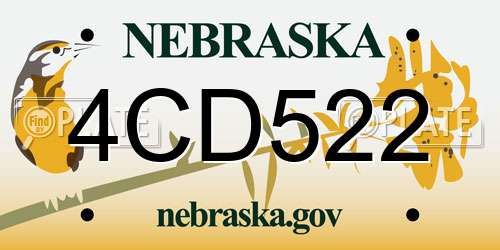 4CD522 Nebraska License Plate