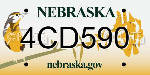 4CD590 Nebraska License Plate