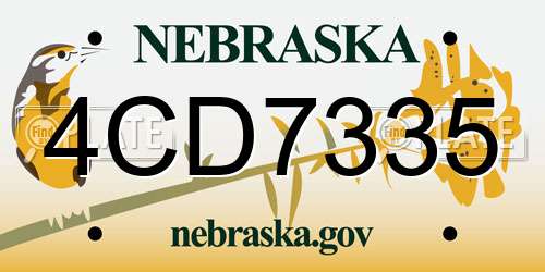 4CD7335 Nebraska License Plate