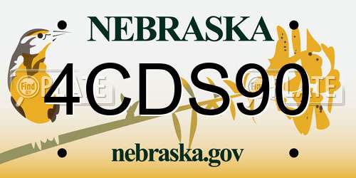 4CDS90 Nebraska License Plate