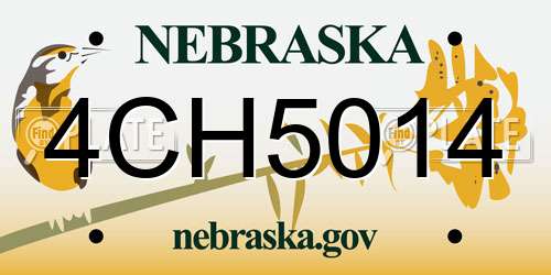 4CH5014 Nebraska License Plate