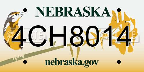 4CH8014 Nebraska License Plate