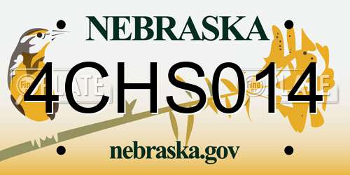 4CHS014 Nebraska License Plate