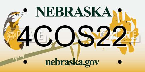 4COS22 Nebraska License Plate